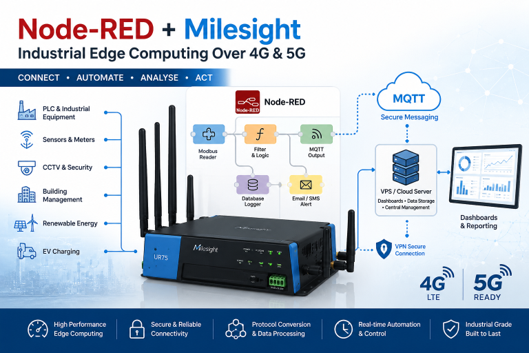 Node-RED on Industrial 4G and 5G Routers: Why Edge Computing Is Changing IoT