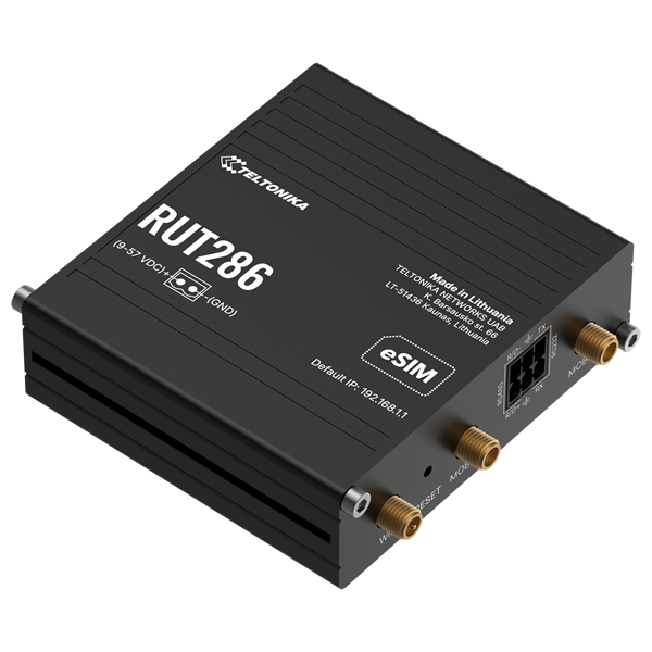 Teltonika RUT286 compact industrial 4G router side profile view
